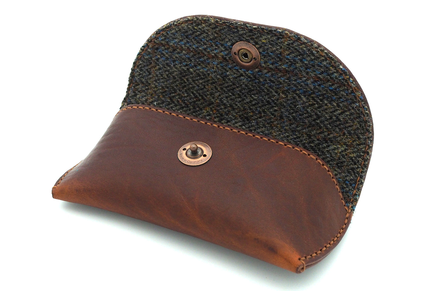 Brillenetui - Braun / Gewachst - Alt-Messing