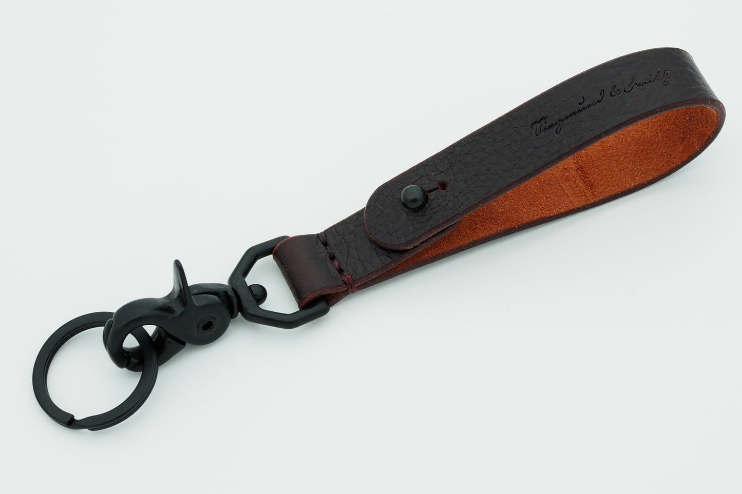 Schlüsselanhänger - lang - Dunkelbraun / Gemillt / Mattschwarz