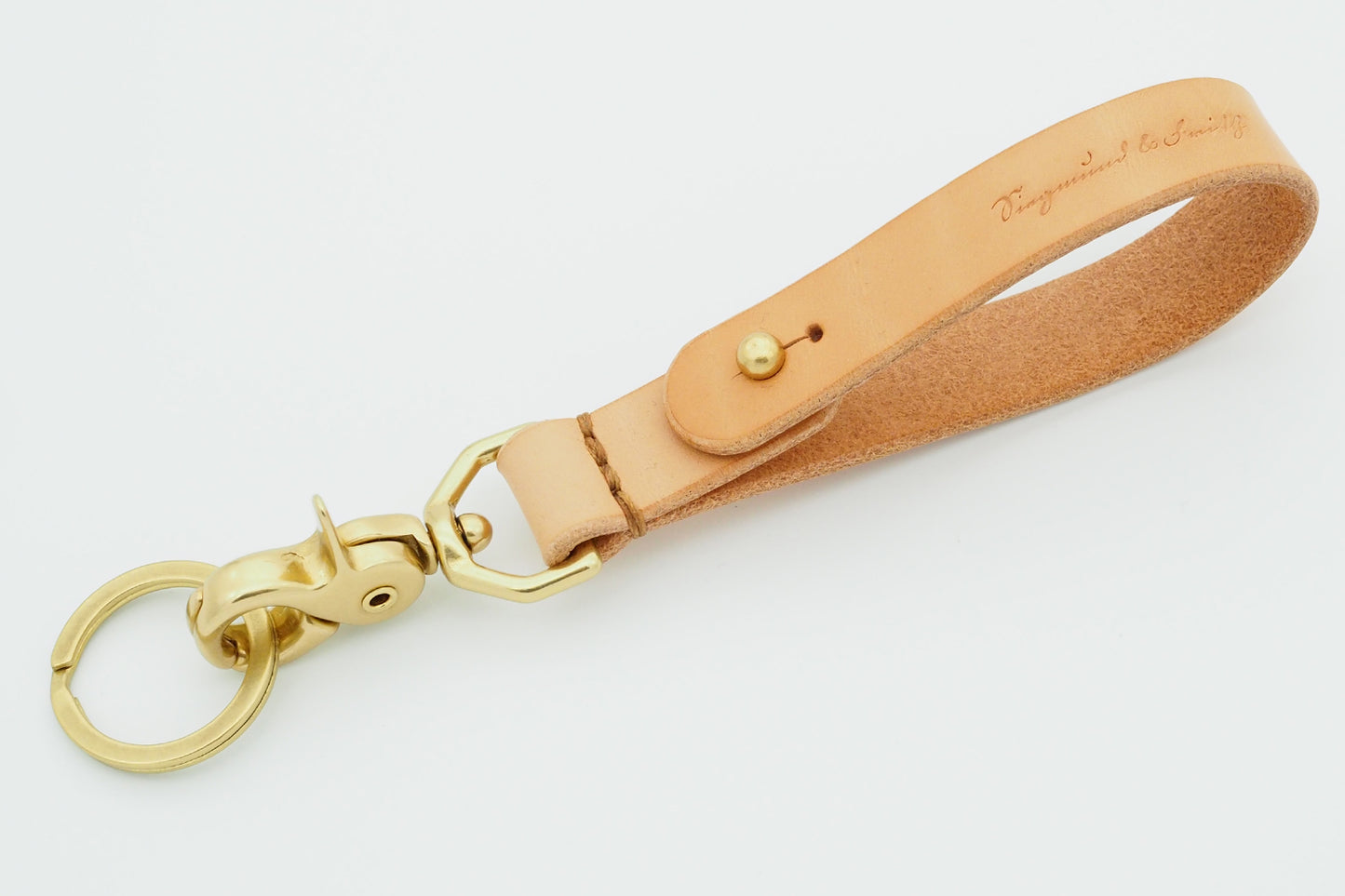 Schlüsselanhänger - lang - Natur / Messing