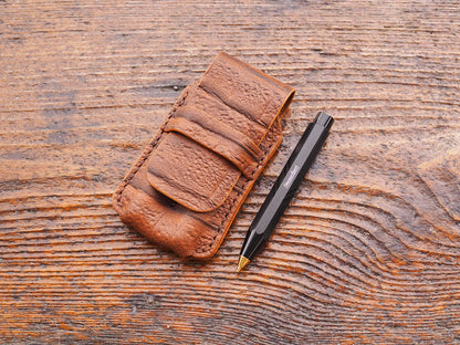 Stiftetui für 2 Pocketpens - Braun - Krokoprägung