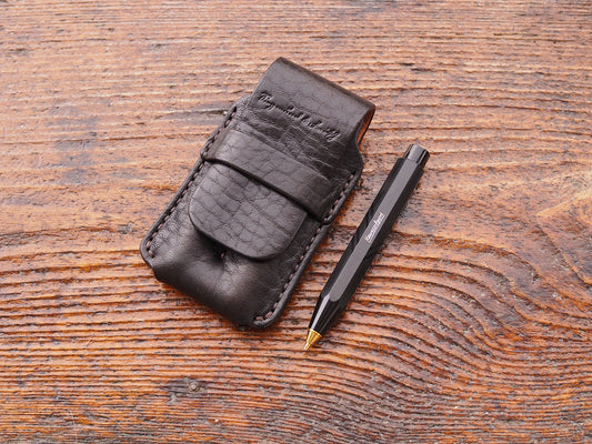 Stiftetui für 2 Pocketpens - dunkelbraun - gemillt